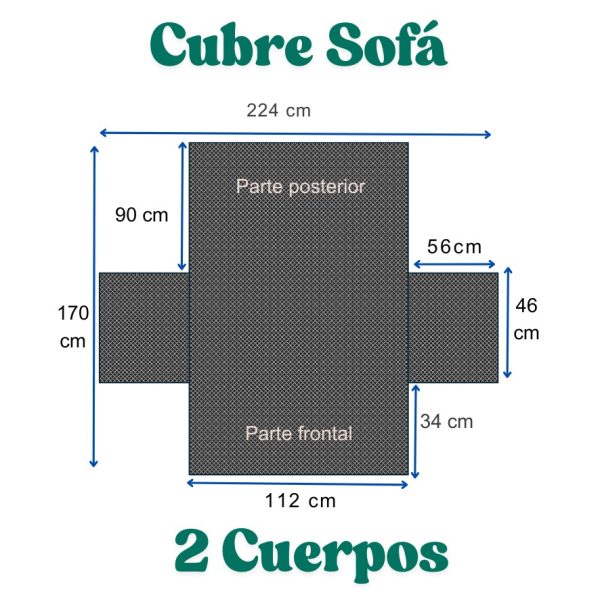 CUBRE SILLÓN REVERSIBLE 2 CUERPOS - Imagen 4