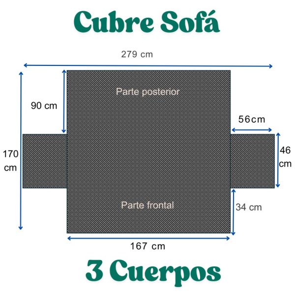 CUBRE SILLÓN REVERSIBLE 3 CUERPOS - Imagen 7