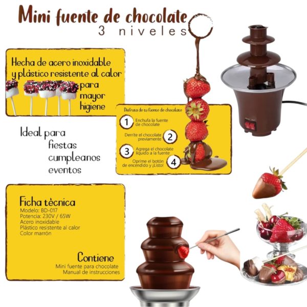 MINI FUENTE 3 NIVELES ELECTRICA DE CHOCOLATE - Imagen 2