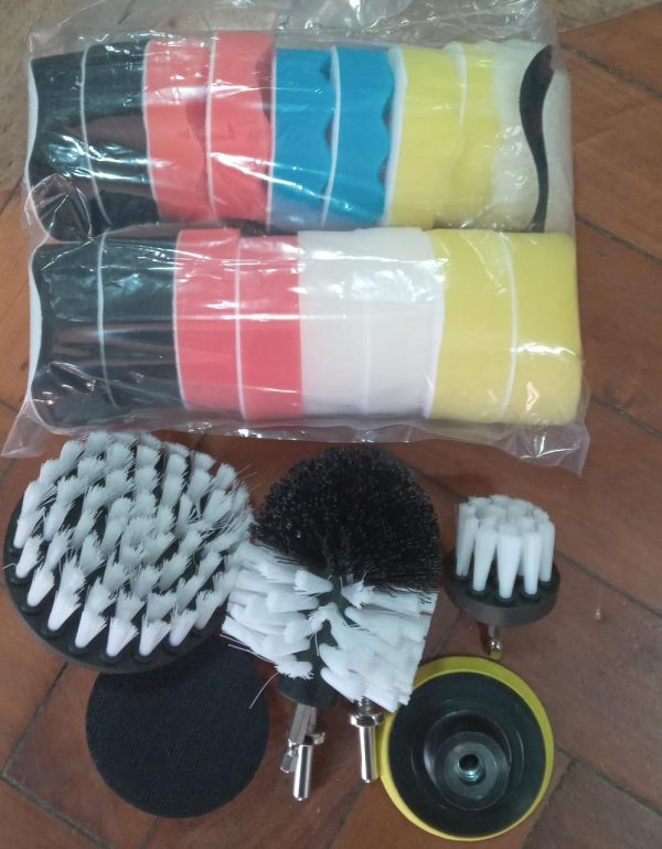 SET DE CEPILLOS Y ESPONJAS PARA TALADRO 23 PIEZAS