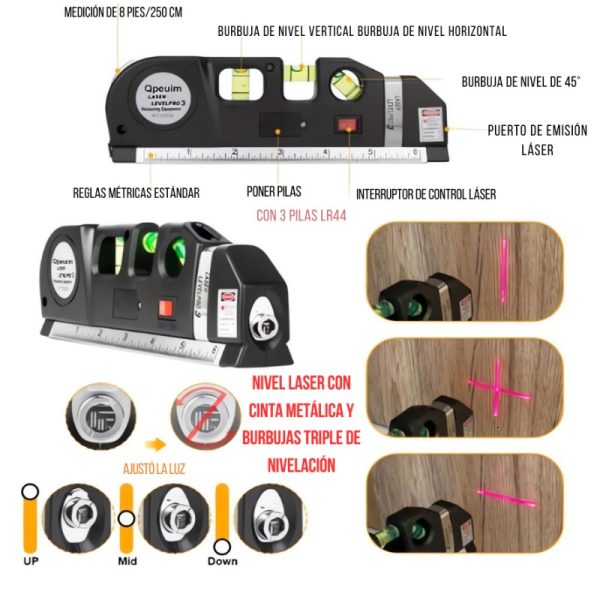 CINTA METRICA CON NIVEL LASER - Imagen 3