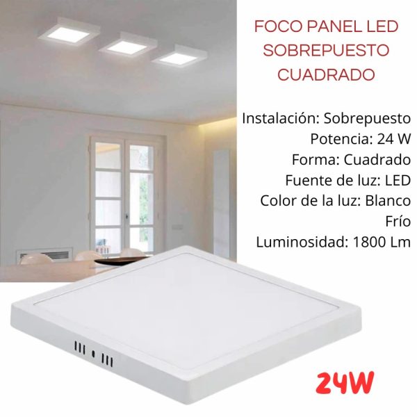PANEL LED EMPOTRAR 24W CUADRADO - Imagen 10