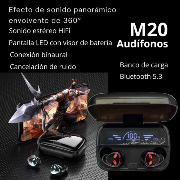 AUDIFONOS INALAMBRICOS M20 - Imagen 2