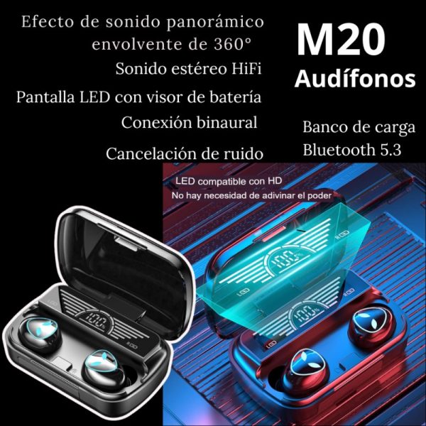AUDIFONOS INALAMBRICOS M20 - Imagen 5