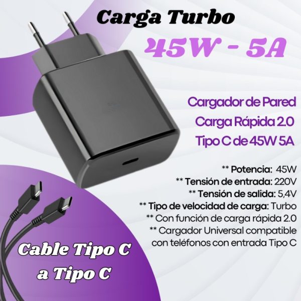 CARGADOR DE USB MAS CABLE TIPO ¨C¨ - Imagen 5