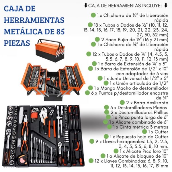 HERRAMIENTRAS DE 85 PIEZAS - Imagen 2
