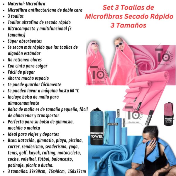 SET DE TOALLAS MICROFIBRA - Imagen 5