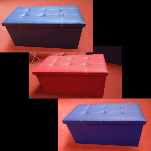 BANQUETA BAUL PLEGABLE DE ECOCUERO - Imagen 2