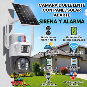 CAMARA DOBLE  LENTE  CON PANEL  SOLAR